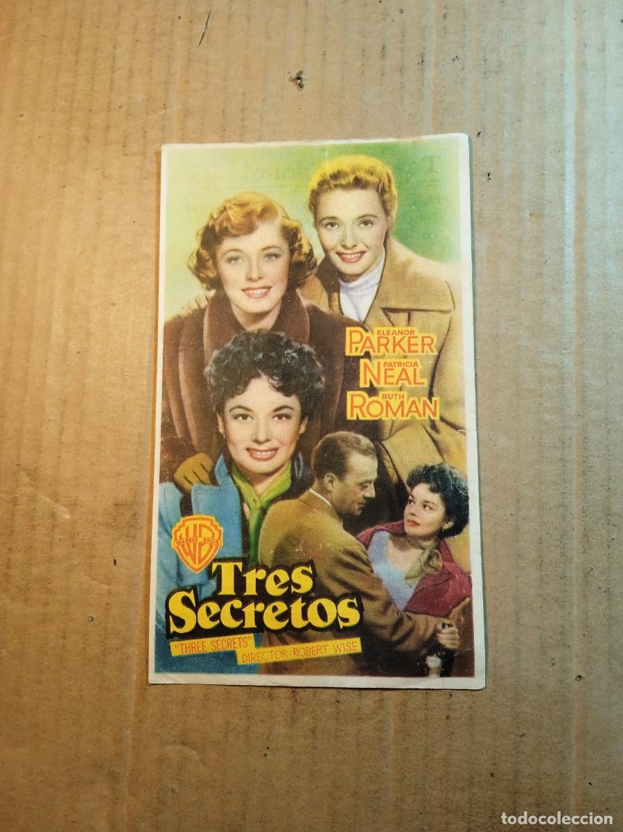 Kino: FOLLETO DE MANO CON PUBLICIDAD TRES SECRETOS