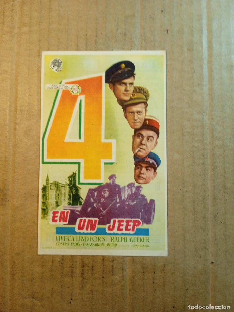 Folhetos de m&atilde;o de filmes antigos de cinema: FOLLETO DE MANO CON PUBLICIDAD 4 EN UN JEEP