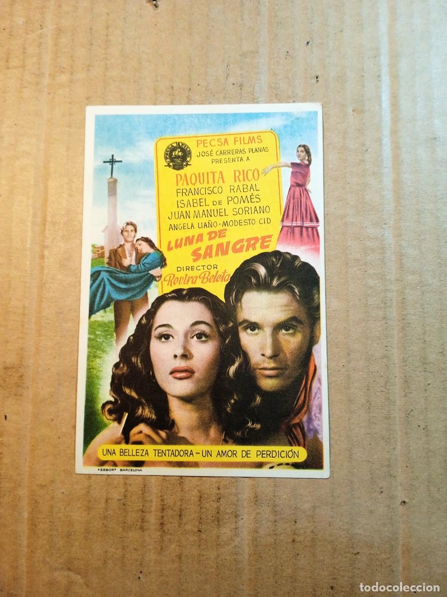 Folhetos de m&atilde;o de filmes antigos de cinema: FOLLETO DE MANO CON PUBLICIDAD LUNA DE SANGRE