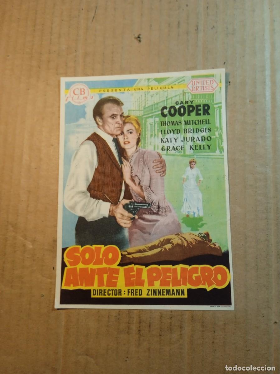 Cine: FOLLETO DE MANO CON PUBLICIDAD SOLO ANTE EL PELIGRO