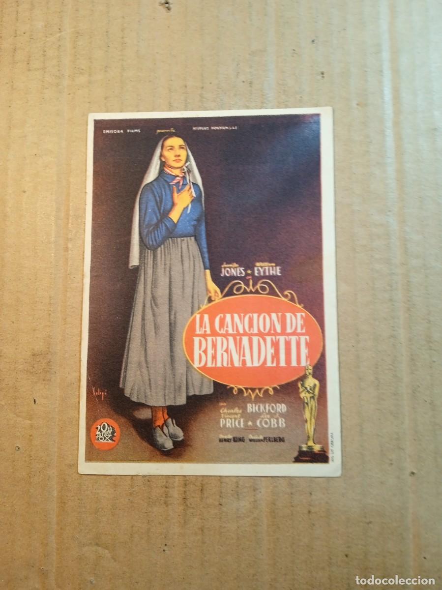 Kino: FOLLETO DE MANO CON PUBLICIDAD LA CANCION DE BERNADETTE