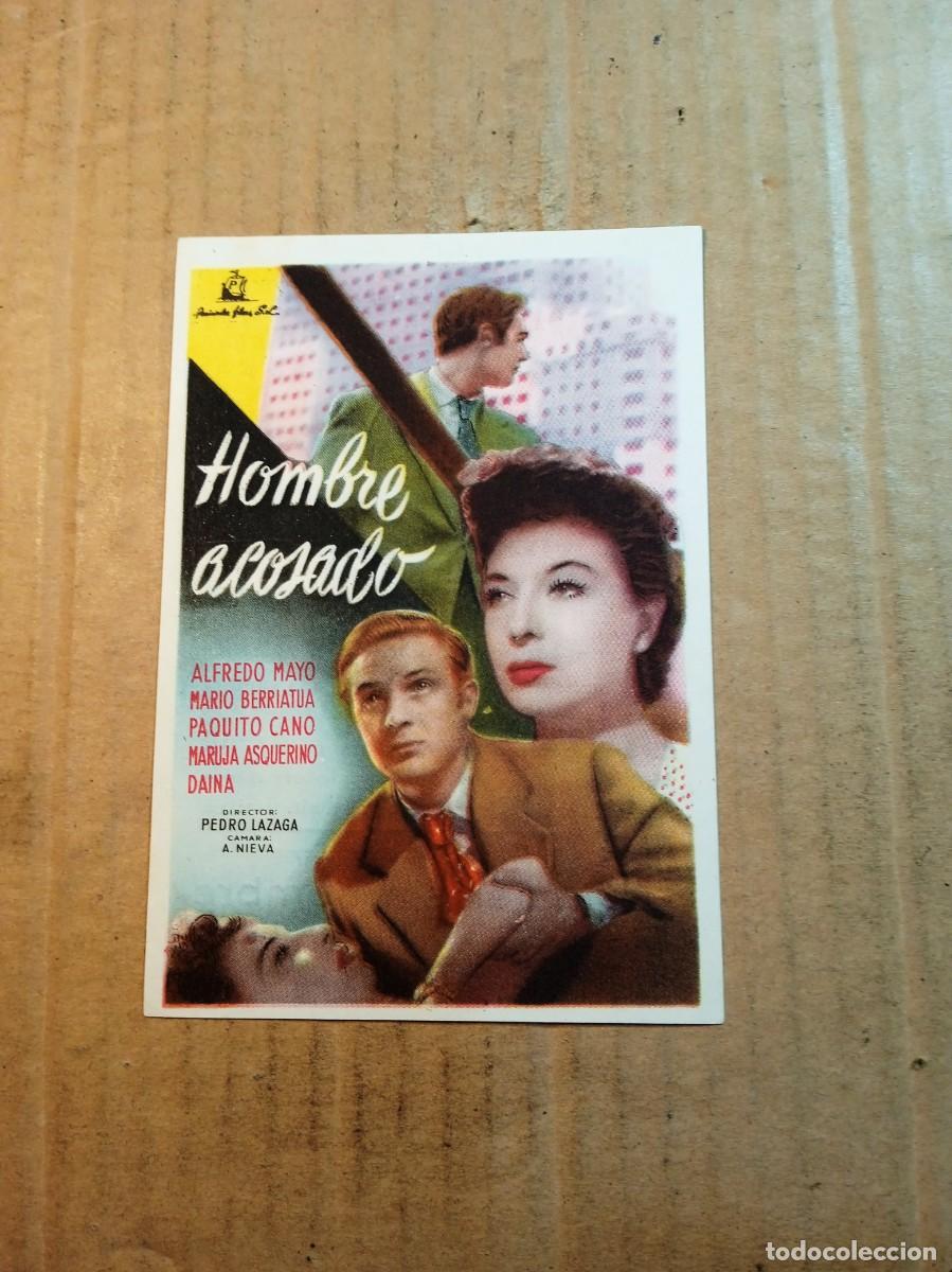 Folhetos de m&atilde;o de filmes antigos de cinema: FOLLETO DE MANO CON PUBLICIDAD HOMBRE ACOSADO