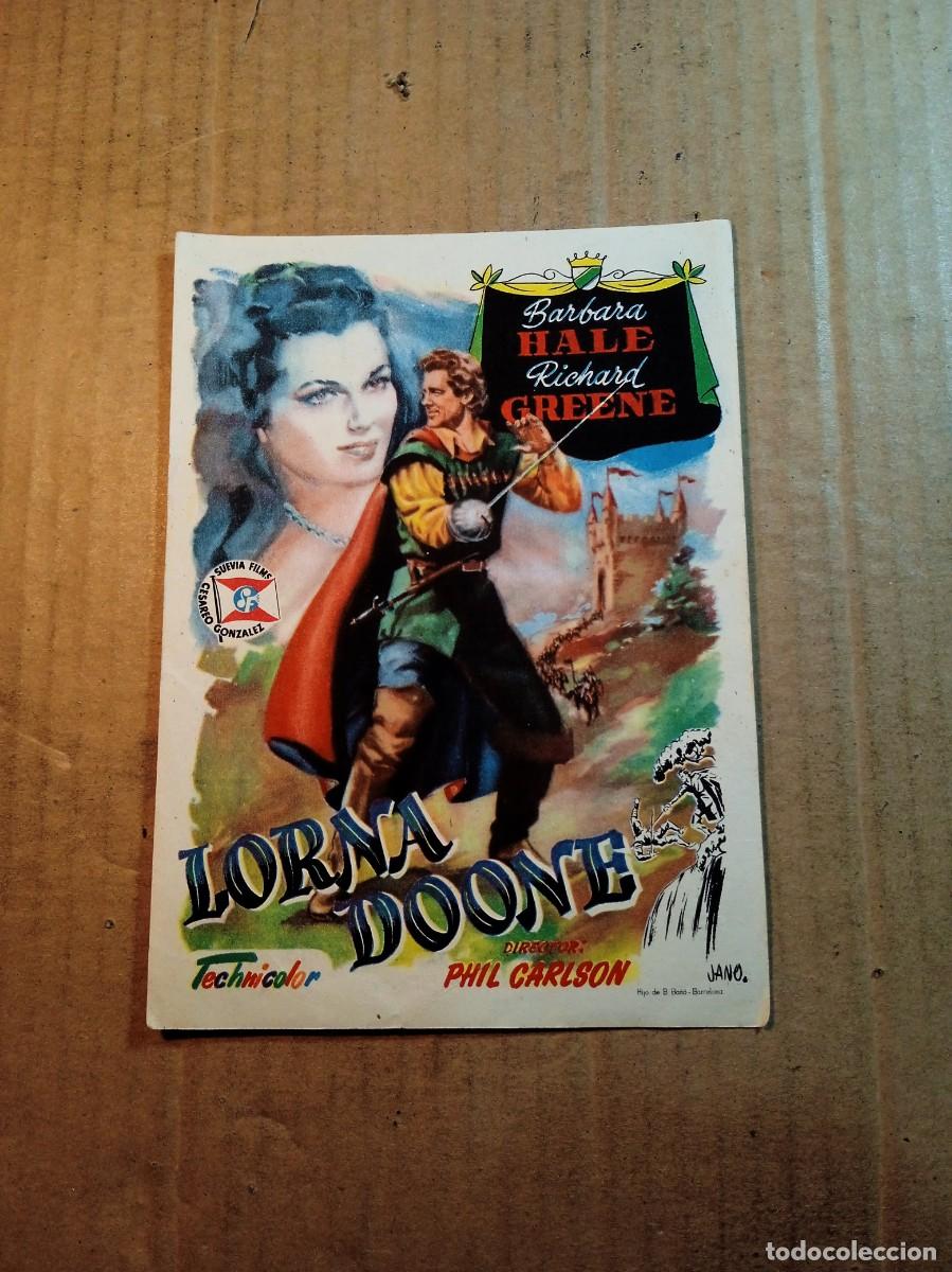 Kino: FOLLETO DE MANO CON PUBLICIDAD LORNA DOONE