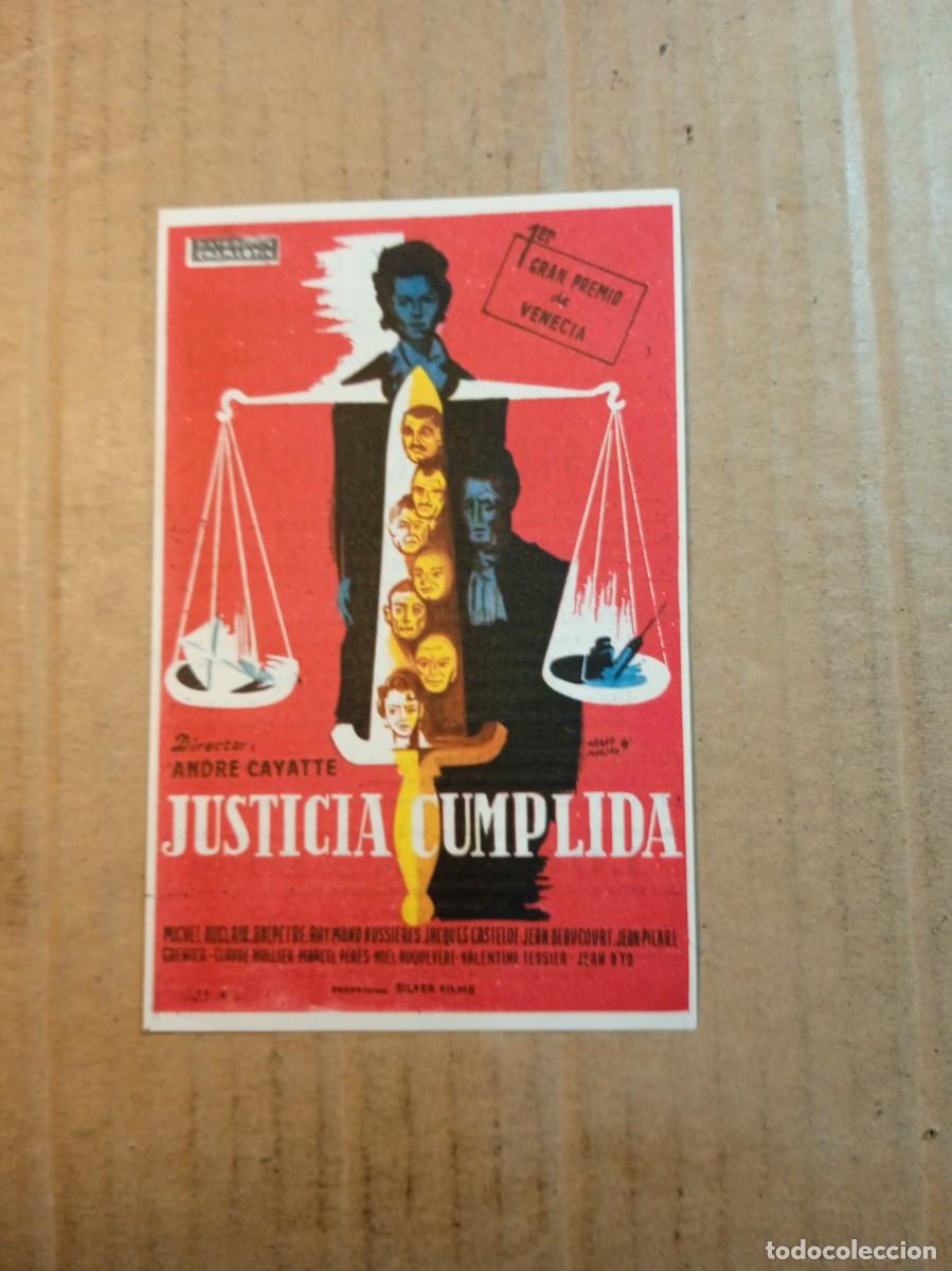 Kino: FOLLETO DE MANO CON PUBLICIDAD JUSTICIA CUMPLIDA