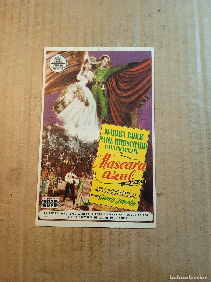  Flyers Publicitaires de films Anciens: FOLLETO DE MANO CON PUBLICIDAD MASCARA AZUL