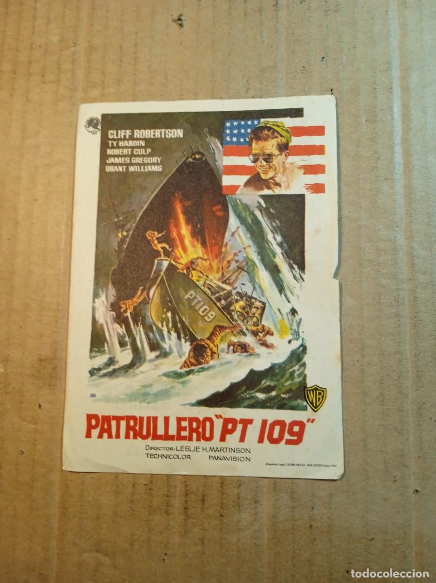Folhetos de m&atilde;o de filmes antigos de cinema: FOLLETO DE MANO CON PUBLICIDAD PATRULLERO PT 109