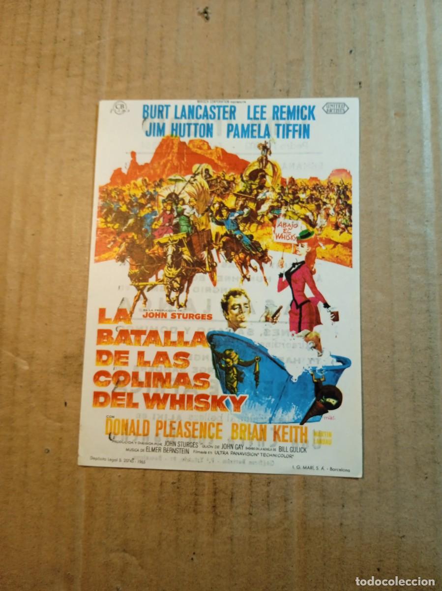 Kino: FOLLETO DE MANO CON PUBLICIDAD LA BATALLA DE LAS COLINAS DEL WHISKY