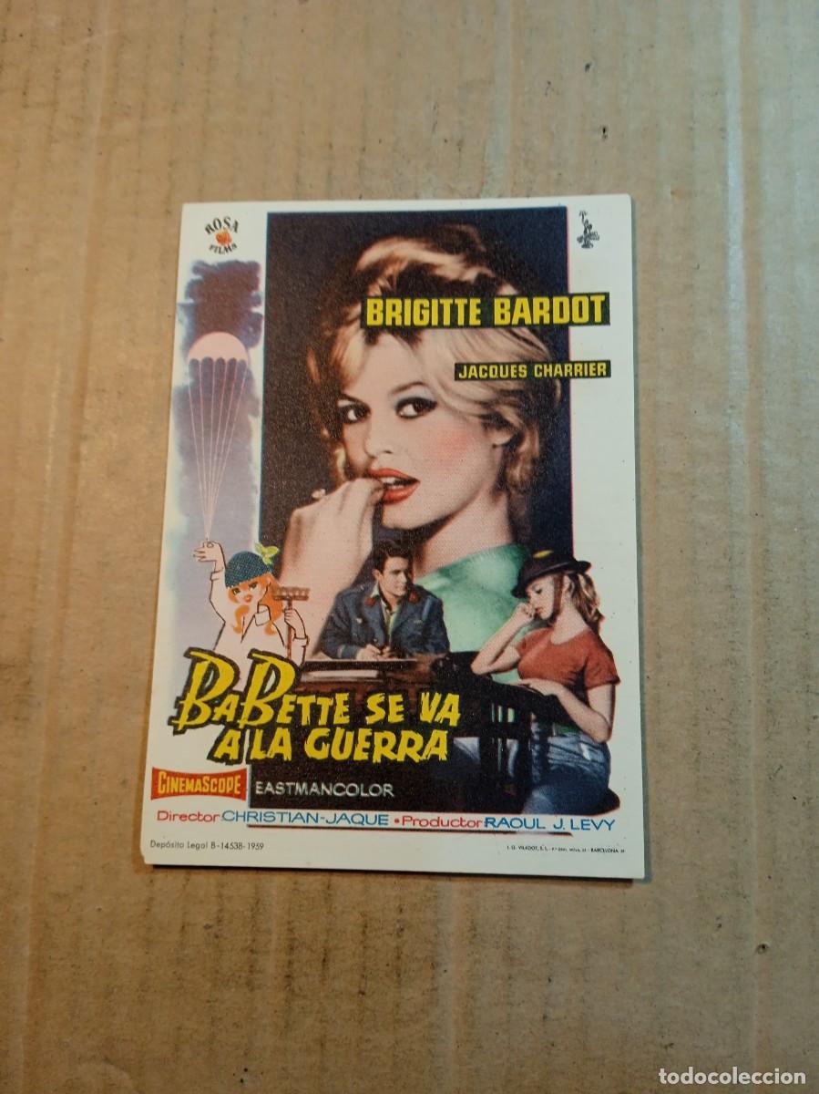Cine: FOLLETO DE MANO CON PUBLICIDAD BABETTE SE VA A LA GUERRA