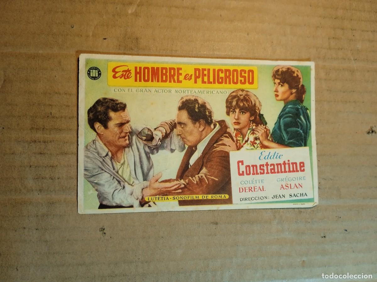  Flyers Publicitaires de films Anciens: FOLLETO DE MANO CON PUBLICIDAD ESTE HOMBRE ES PELIGROSO