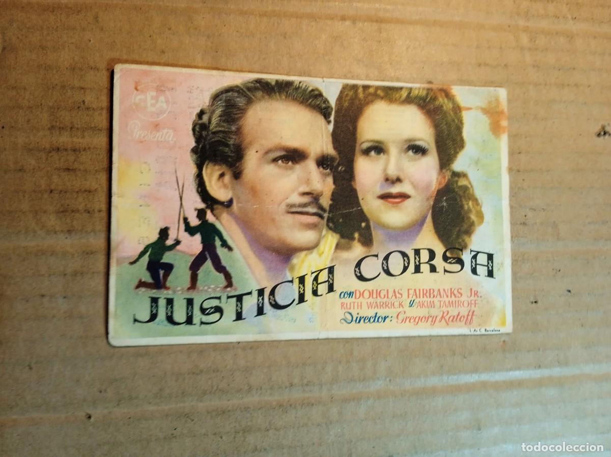 Cinema: FOLLETO DE MANO CON PUBLICIDAD JUSTICIA CORSA