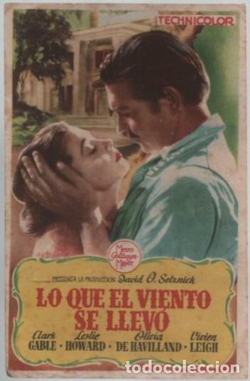 Cine: PROGRAMA DE CINE: LO QUE EL VIENTO SE LLEV&Oacute; PC-11563