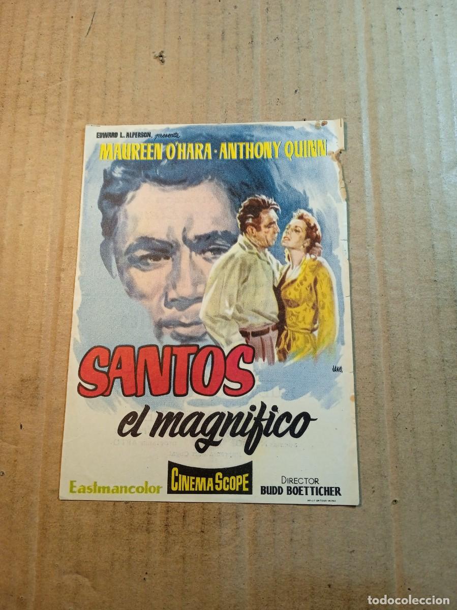 Cinema: FOLLETO DE MANO CON PUBLICIDAD SANTOS EL MAGNIFICO