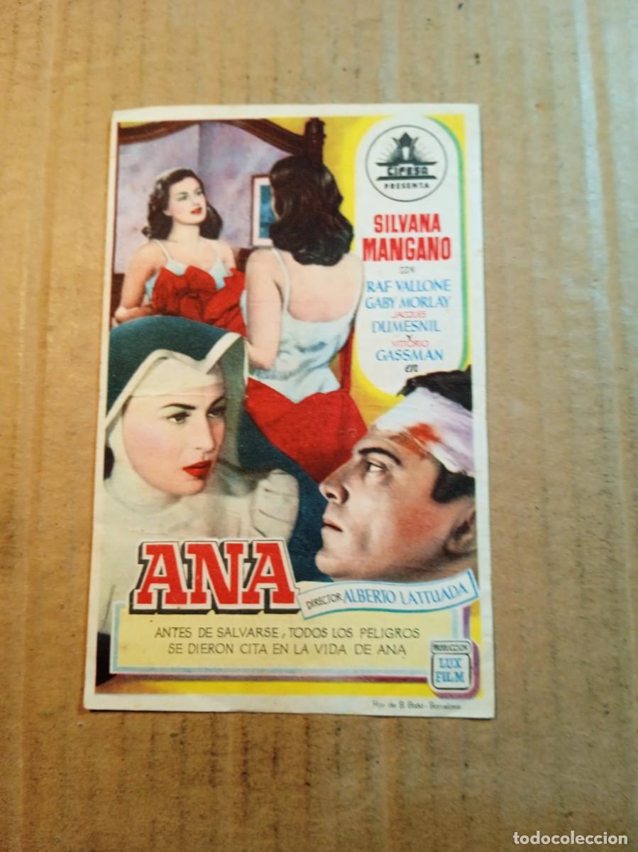 Cine: FOLLETO DE MANO CON PUBLICIDAD ANA