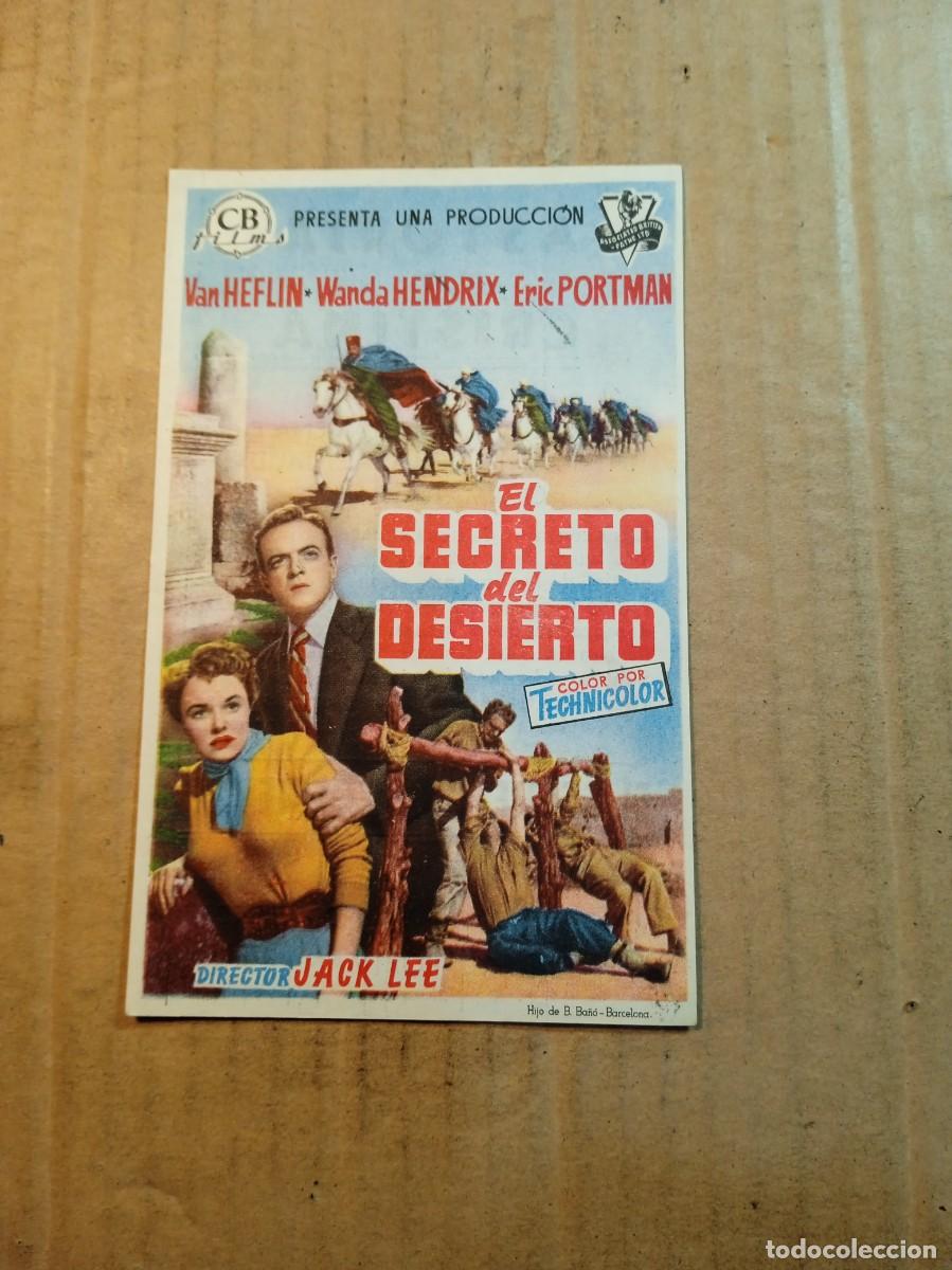Kino: FOLLETO DE MANO CON PUBLICIDAD EL SECRETO DEL DESIERTO