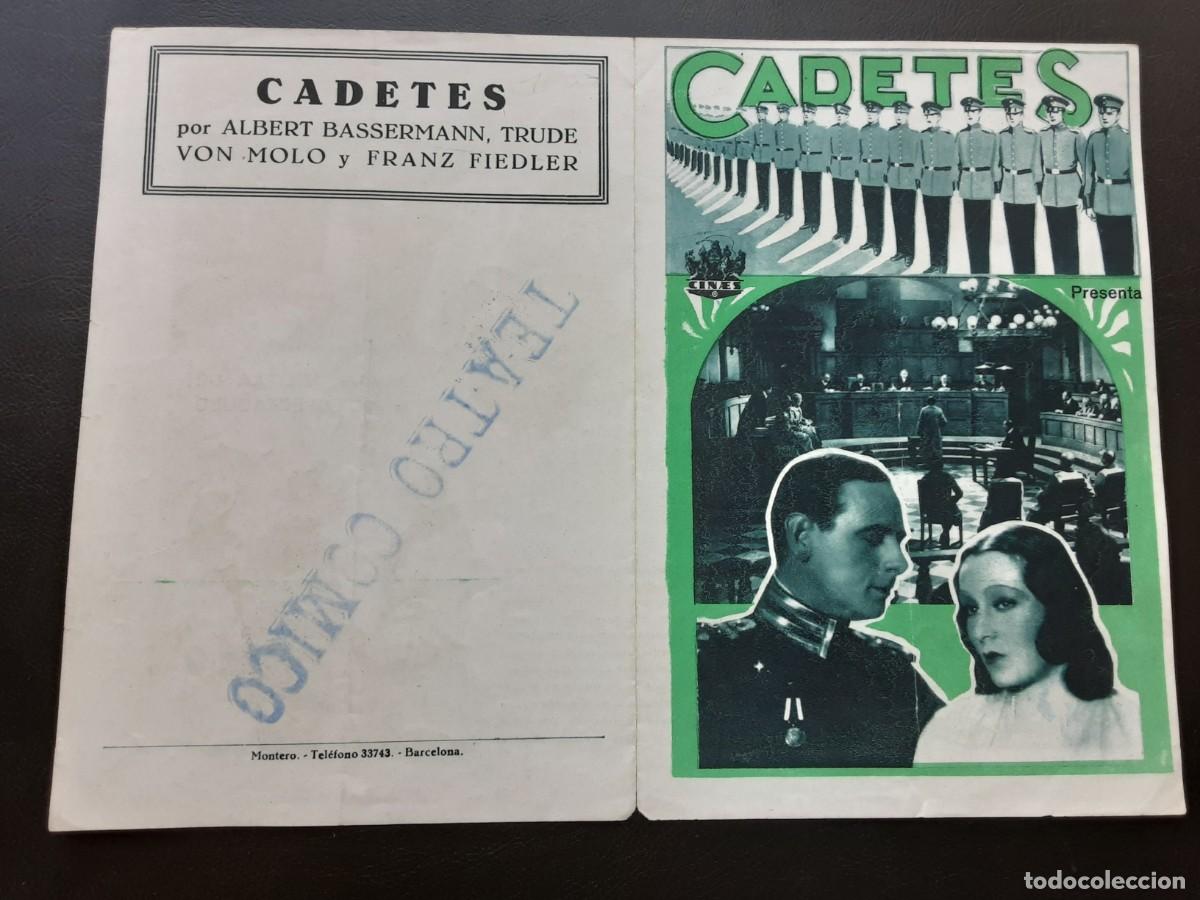 Cine: CADETES,ALBERT BASSERMANN, TRUDE VON MOLO, FRANZ FIEDLER.