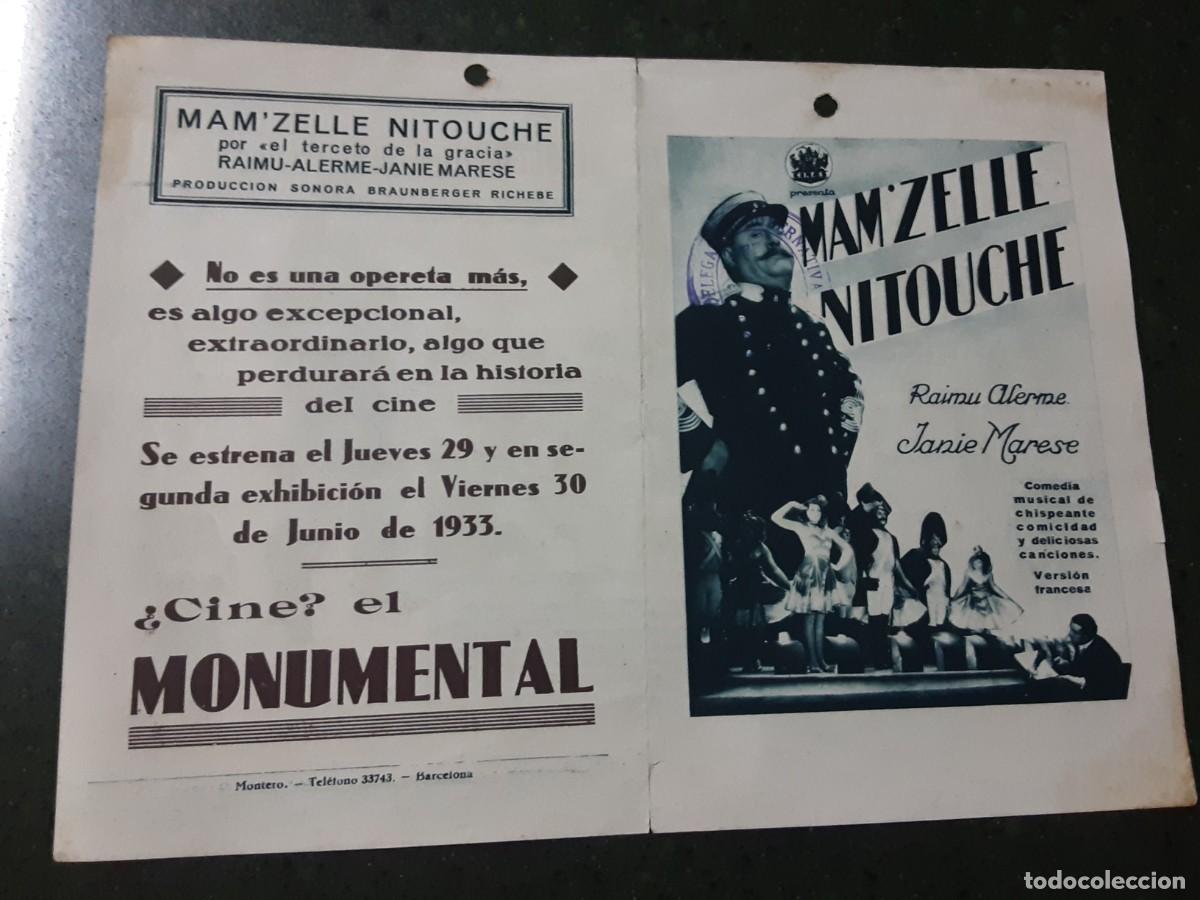 Cine: MAM'ZELLE NITOUCHE, RAIMU ALERME, JANIE MARESE.