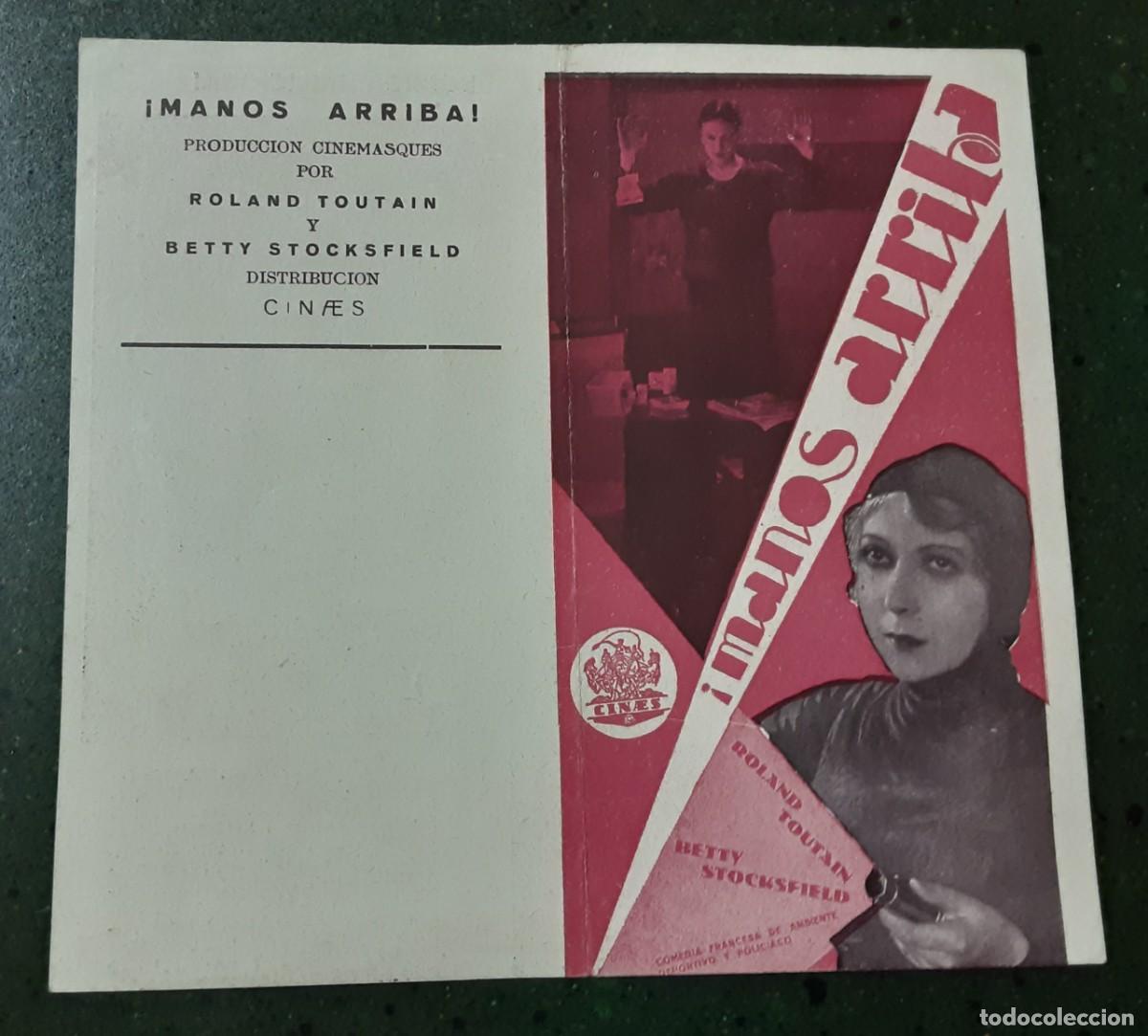 Cine: &iexcl;MANOS ARRIBA!, ROLAND TOUTAIN, BETTY STOCKSFIELD.