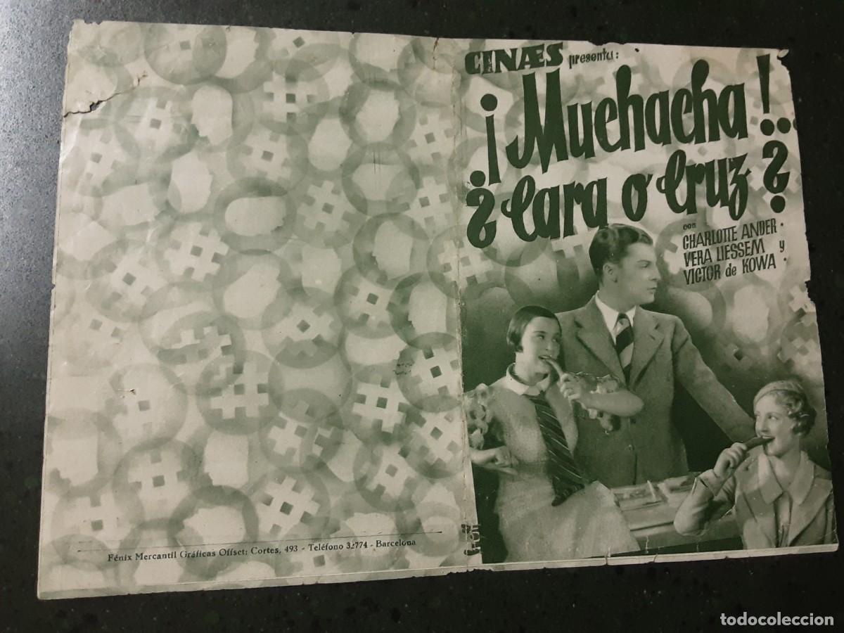 Cine: &iexcl;MUCHACHA! &iquest;CARA O CRUZ?, CHARLOTTE ANDER, VERA LIESSEM, VICTOR DE KOWA.