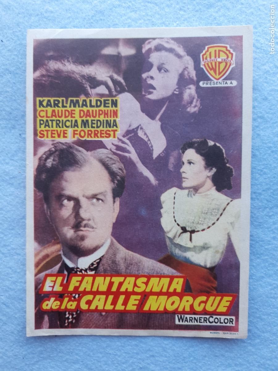 Cinema: El Fantasma de la Calle Morgue. Karl Malden. Claude Dauphin. Patricia Medina.
