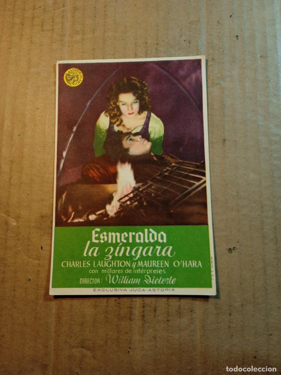 Folhetos de m&atilde;o de filmes antigos de cinema: FOLLETO DE MANO CON PUBLICIDAD ESMERALDA LA ZINGARA