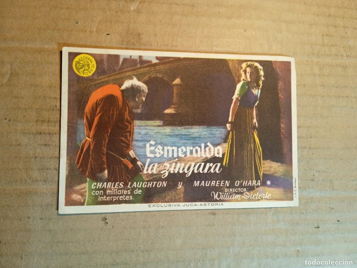 Folhetos de m&atilde;o de filmes antigos de cinema: FOLLETO DE MANO CON PUBLICIDAD ESMERALDA LA ZINGARA