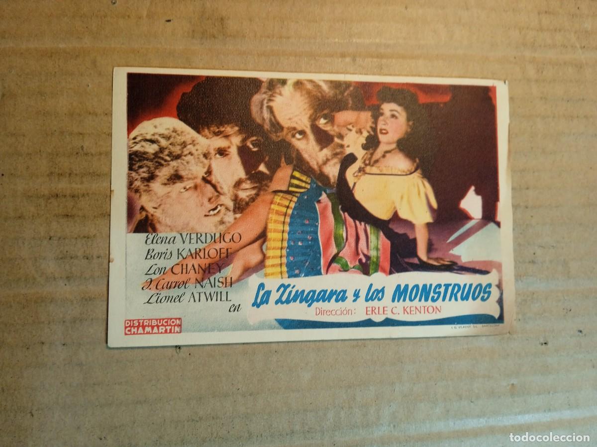 Cinema: FOLLETO DE MANO CON PUBLICIDAD LA ZINGARA Y LOS MONSTRUOS