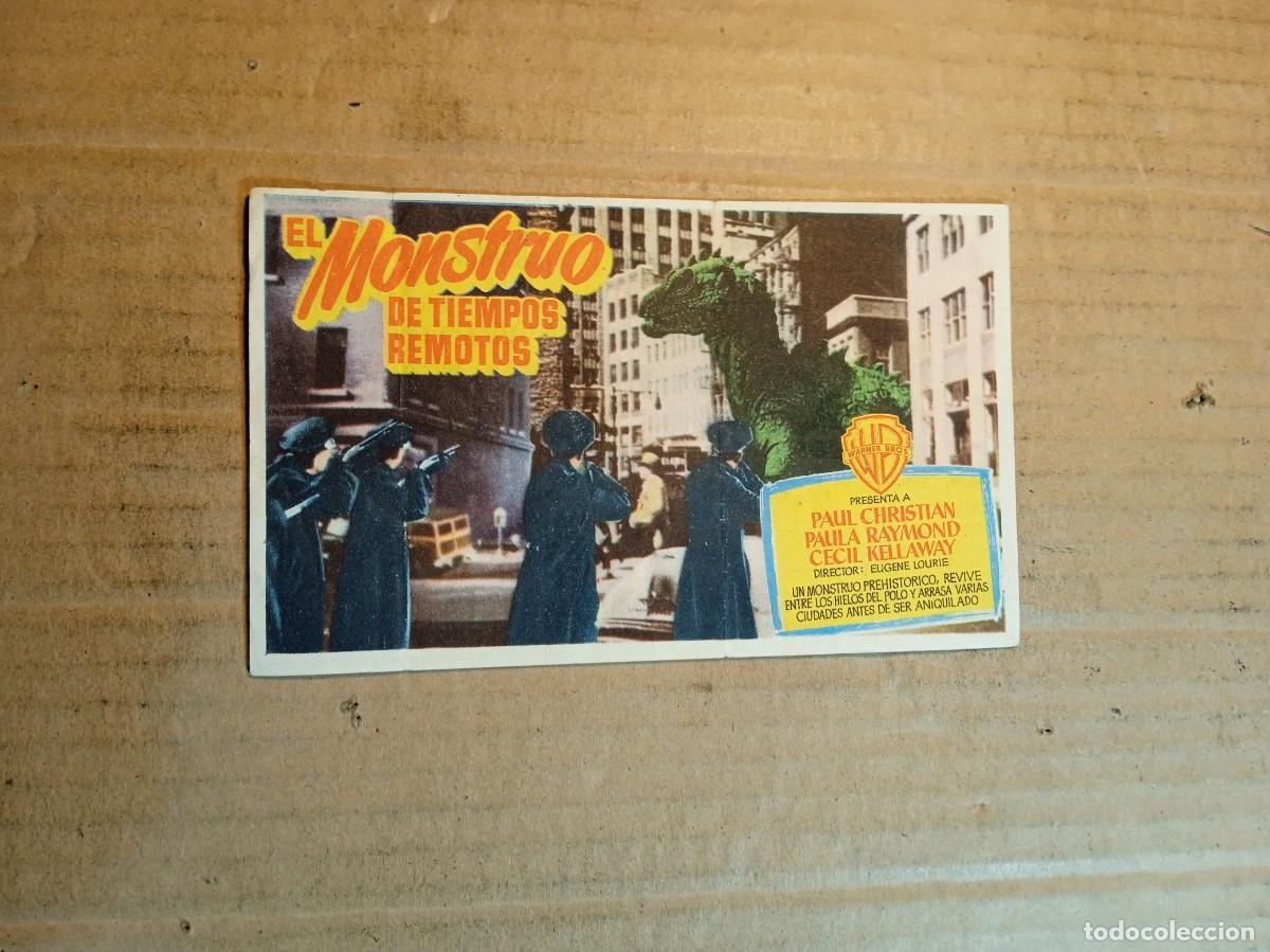 Cinema: FOLLETO DE MANO CON PUBLICIDAD EL MONSTRUO DE TIEMPOS REMOTOS