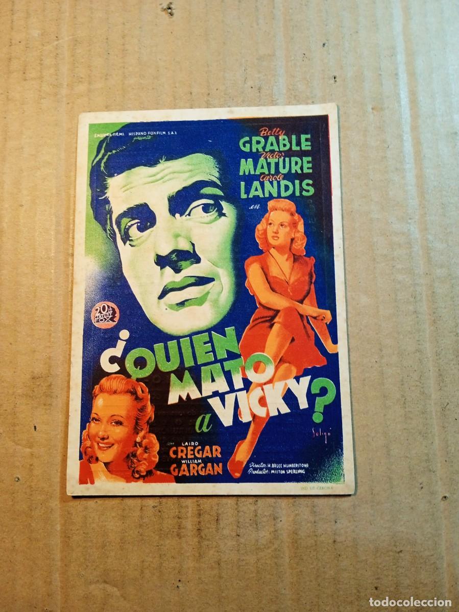 Folhetos de m&atilde;o de filmes antigos de cinema: FOLLETO DE MANO CON PUBLICIDAD &iquest;QUIEN MATO A VICKY?