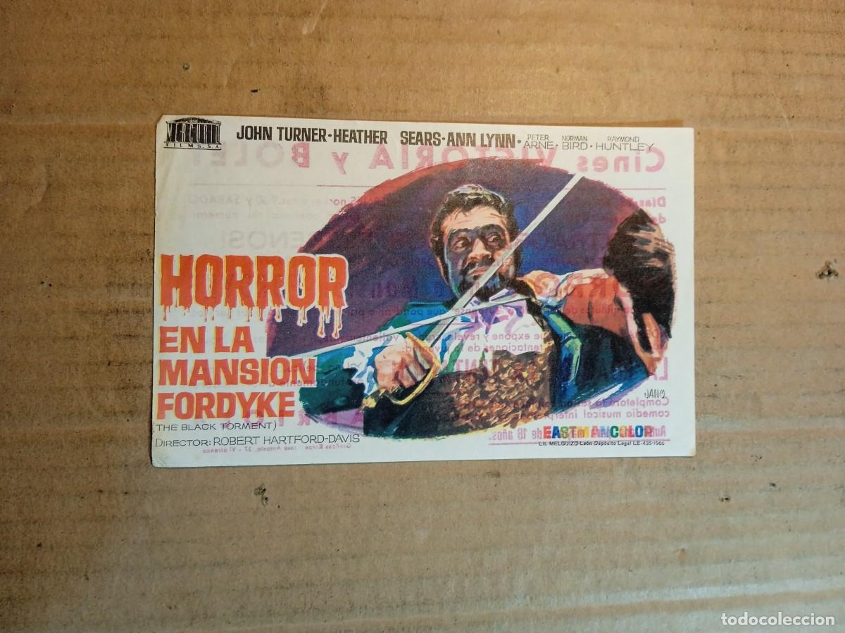 Cinema: FOLLETO DE MANO CON PUBLICIDAD HORROR EN LA MANSION FORDYKE