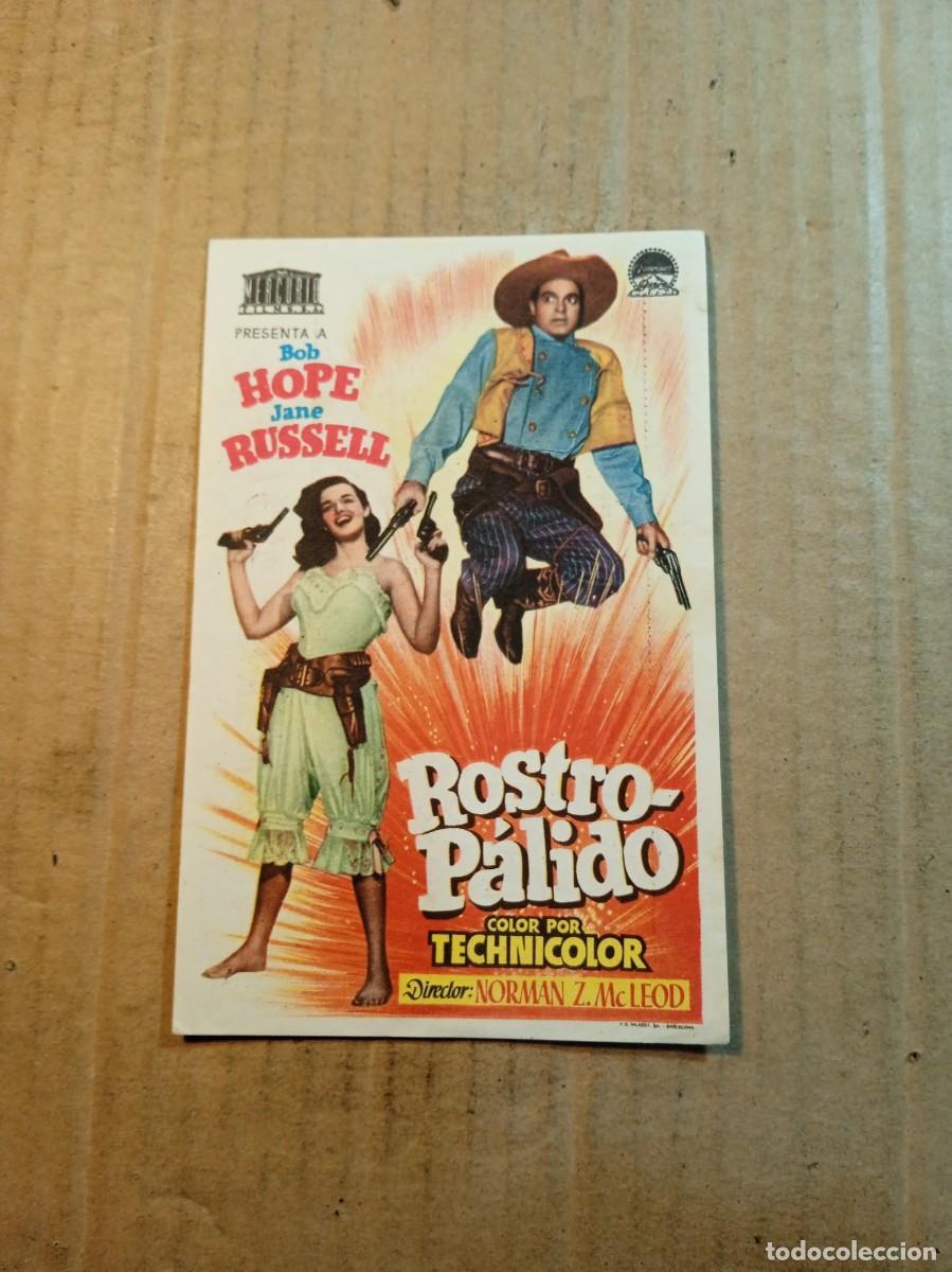 Folhetos de m&atilde;o de filmes antigos de cinema: FOLLETO DE MANO CON PUBLICIDAD ROSTRO PALIDO