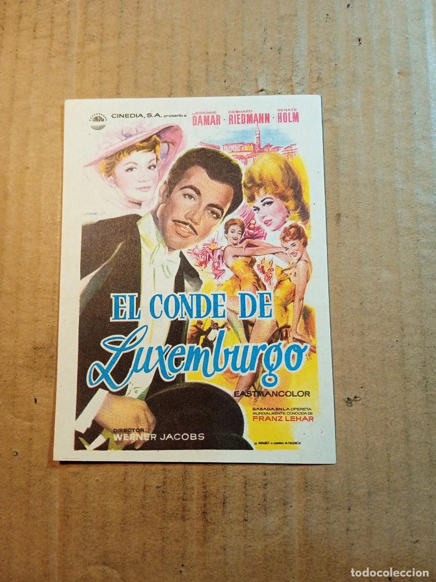 Cine: FOLLETO DE MANO CON PUBLICIDAD EL CONDE DE LUXEMBURGO