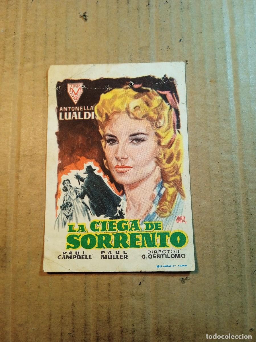 Folhetos de m&atilde;o de filmes antigos de cinema: FOLLETO DE MANO CON PUBLICIDAD LA CIEGA DE SORRENTO