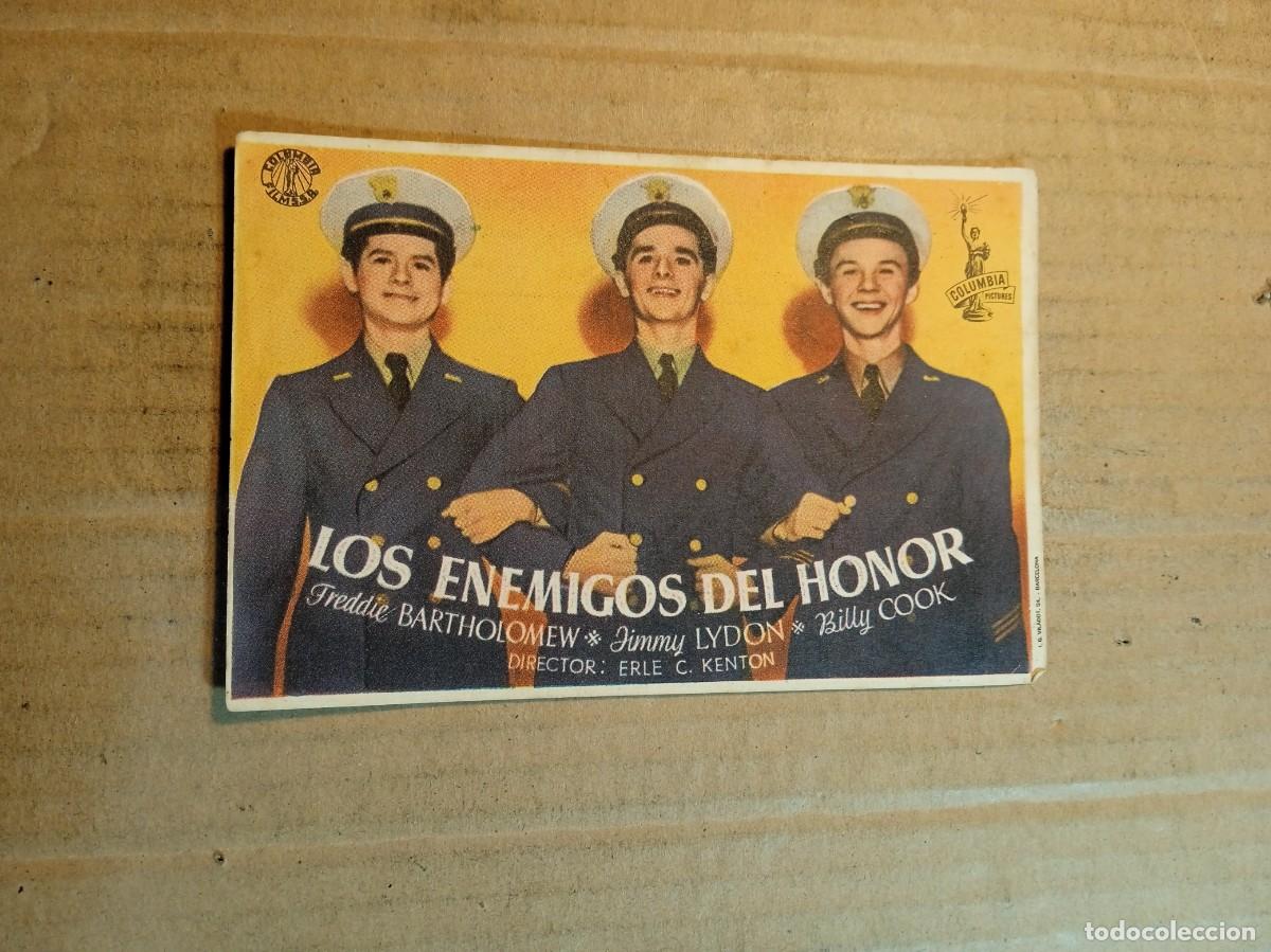 Cine: FOLLETO DE MANO CON PUBLICIDAD LOS ENEMIGOS DEL HONOR