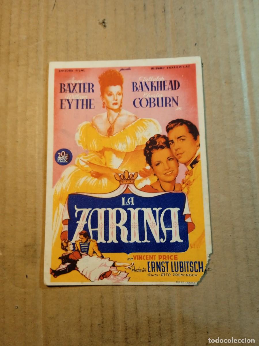  Flyers Publicitaires de films Anciens: FOLLETO DE MANO CON PUBLICIDAD LA ZARINA