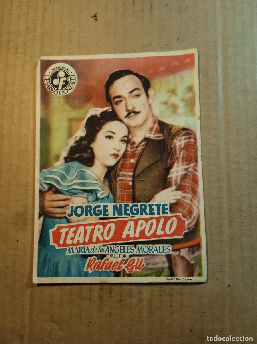  Foglietti di film di film antichi di cinema: FOLLETO DE MANO CON PUBLICIDAD TEATRO APOLO
