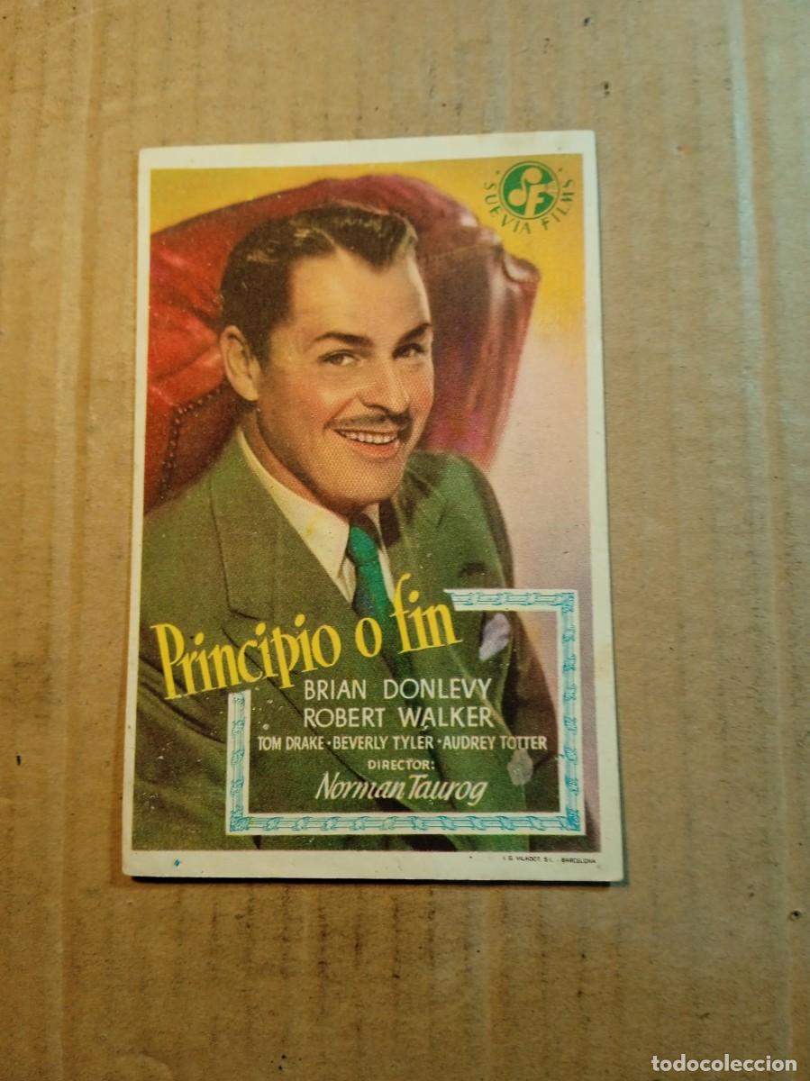 Folhetos de m&atilde;o de filmes antigos de cinema: FOLLETO DE MANO CON PUBLICIDAD PRINCIPIO O FIN