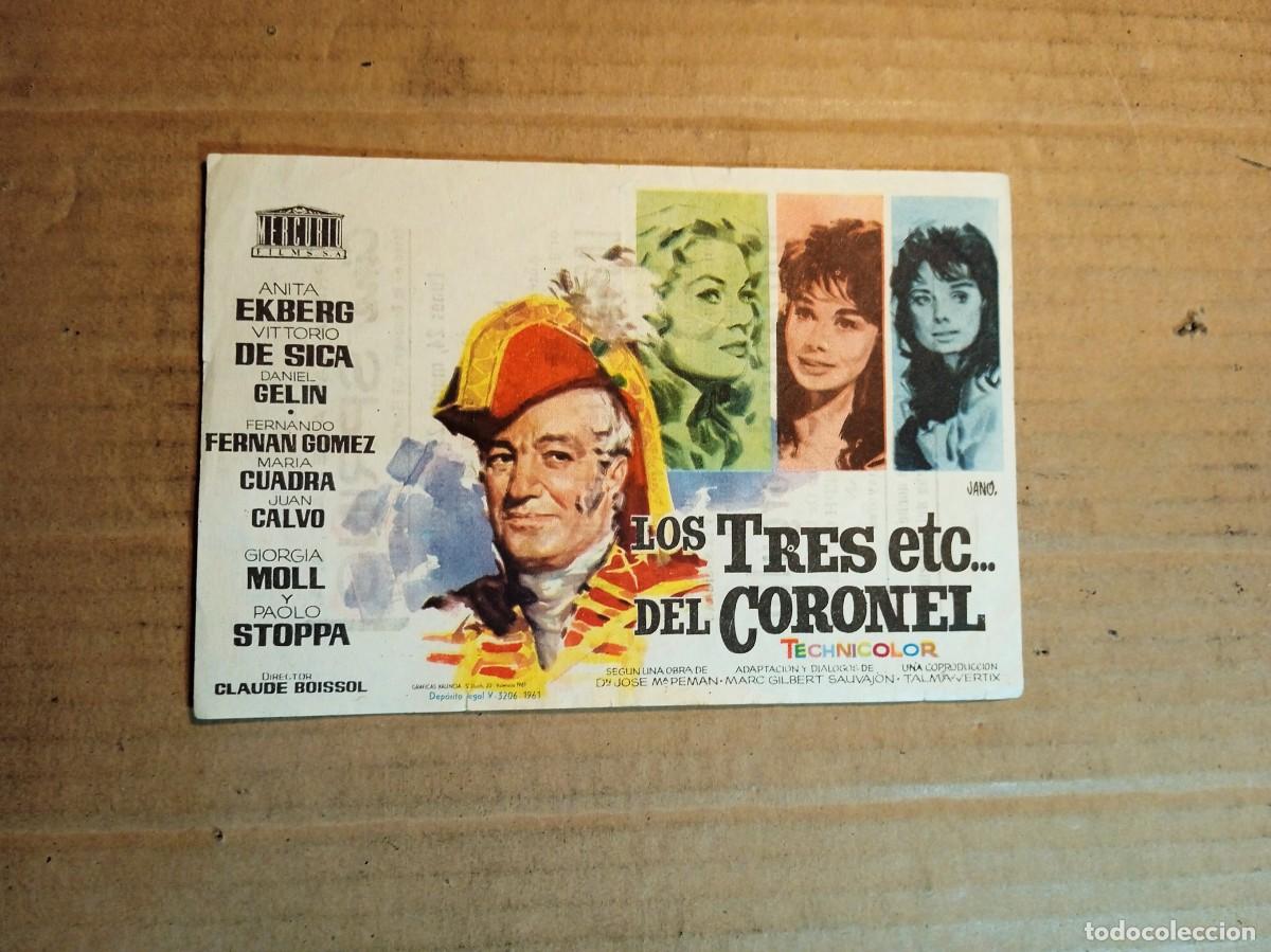 Cine: FOLLETO DE MANO CON PUBLICIDAD LOS TRES ETC... DEL CORONEL