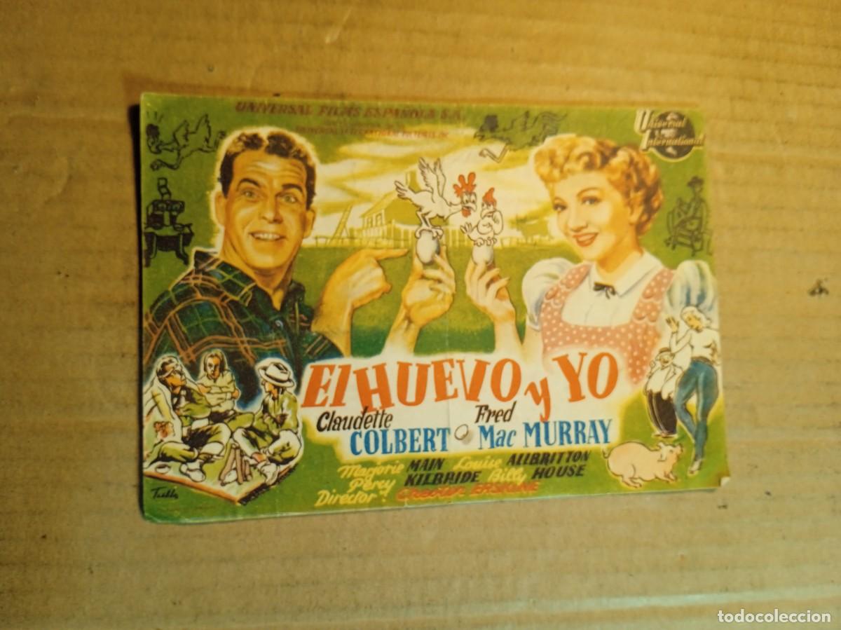 Cine: FOLLETO DE MANO CON PUBLICIDAD EL HUEVO Y YO