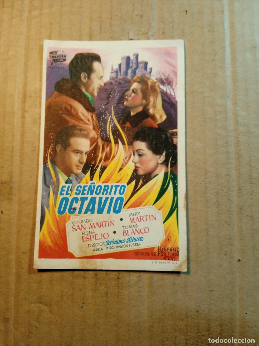 Folhetos de m&atilde;o de filmes antigos de cinema: FOLLETO DE MANO CON PUBLICIDAD EL SE&Ntilde;ORITO OCTAVIO