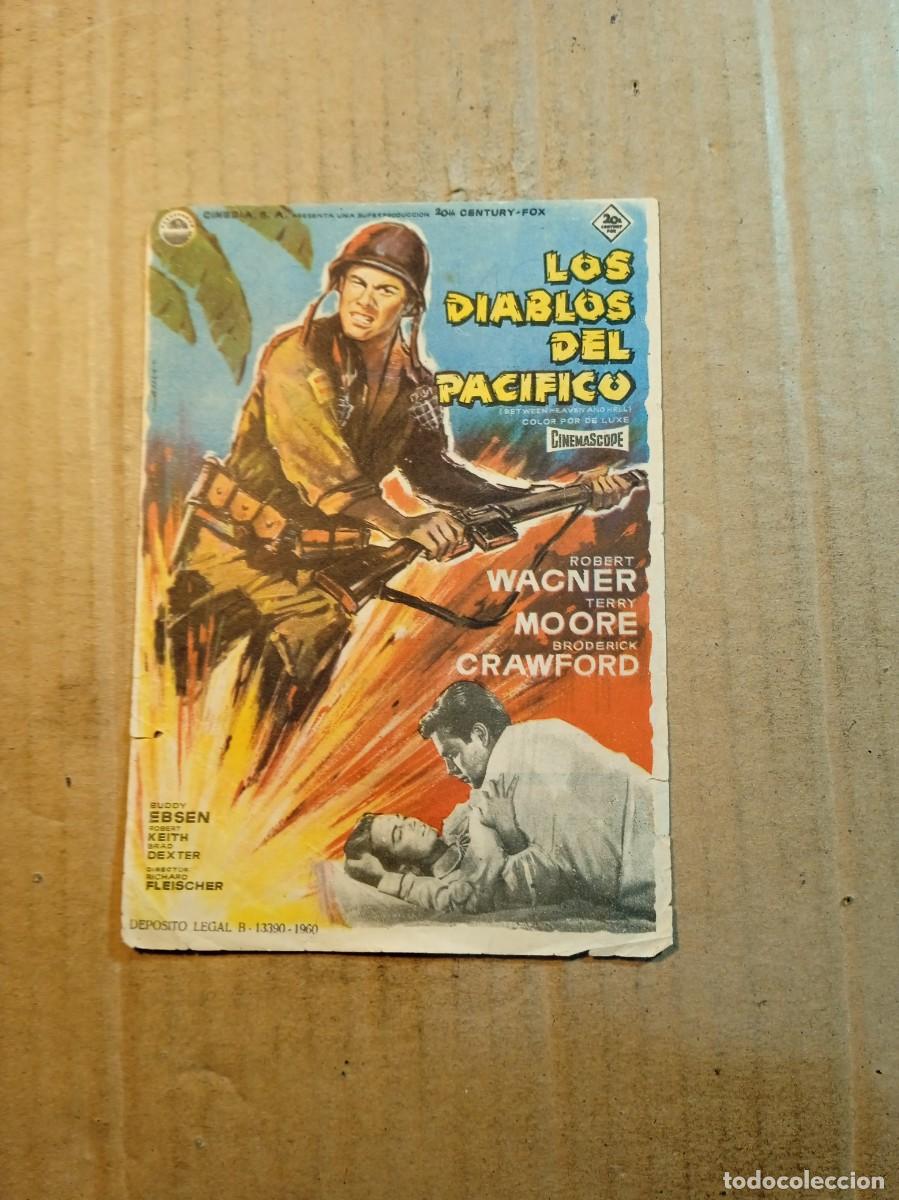 Folhetos de m&atilde;o de filmes antigos de cinema: FOLLETO DE MANO CON PUBLICIDAD LOS DIABLOS DEL PACIFICO
