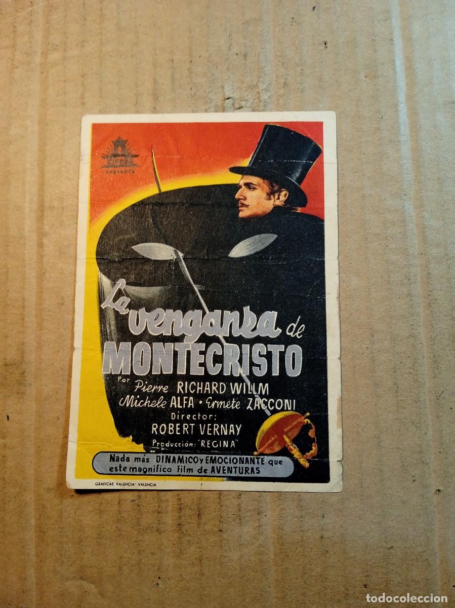 Kino: FOLLETO DE MANO CON PUBLICIDAD LA VENGANZA DE MONTECRISTO