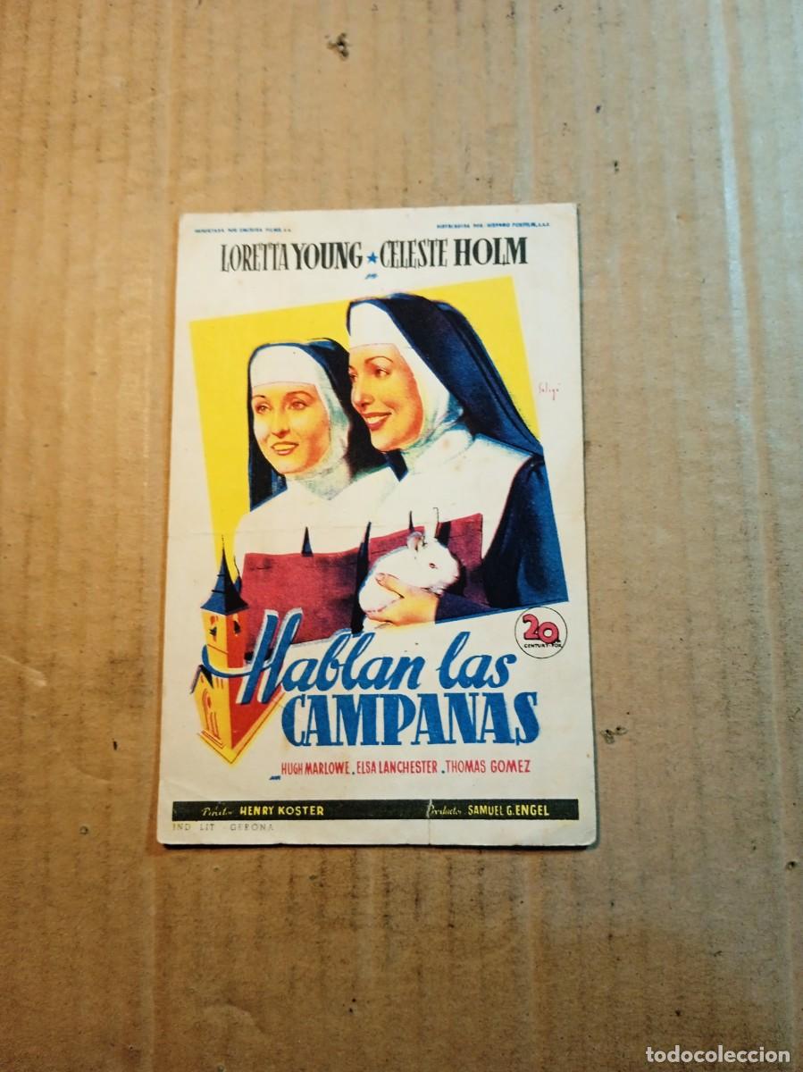 Kino: FOLLETO DE MANO CON PUBLICIDAD HABLAN LAS CAMPANAS