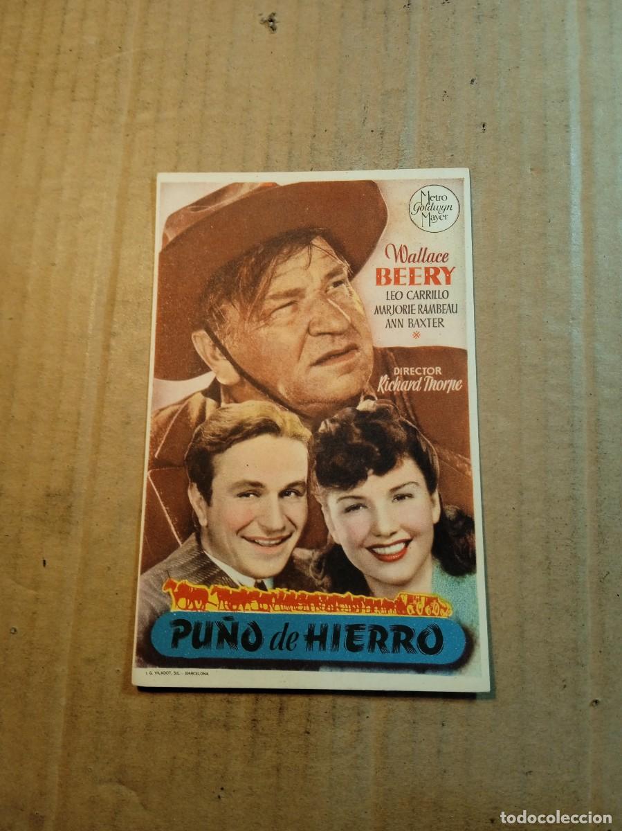 Folhetos de m&atilde;o de filmes antigos de cinema: FOLLETO DE MANO CON PUBLICIDAD PU&Ntilde;O DE HIERRO
