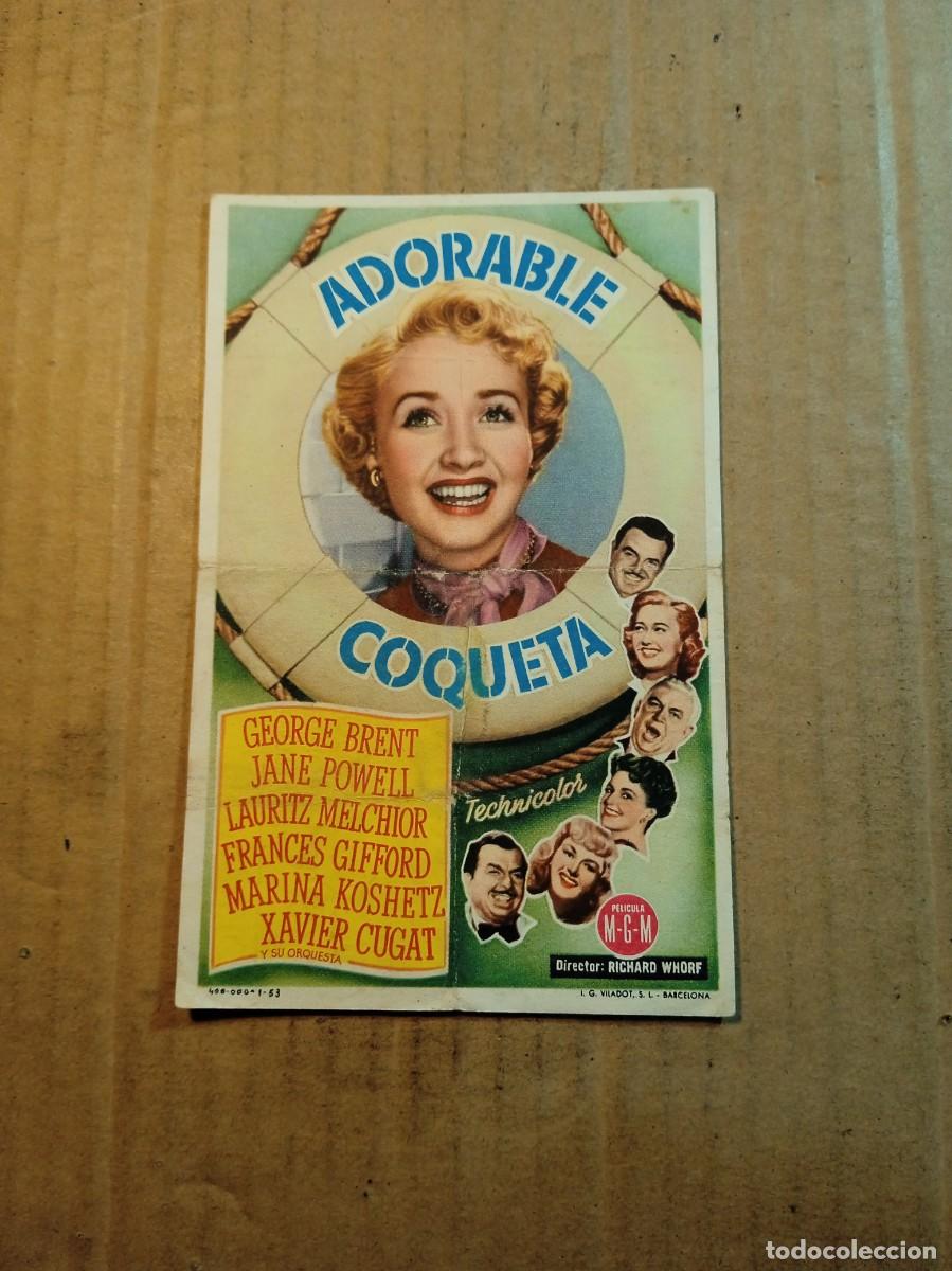 Cine: FOLLETO DE MANO CON PUBLICIDAD LA ADORABLE COQUETA