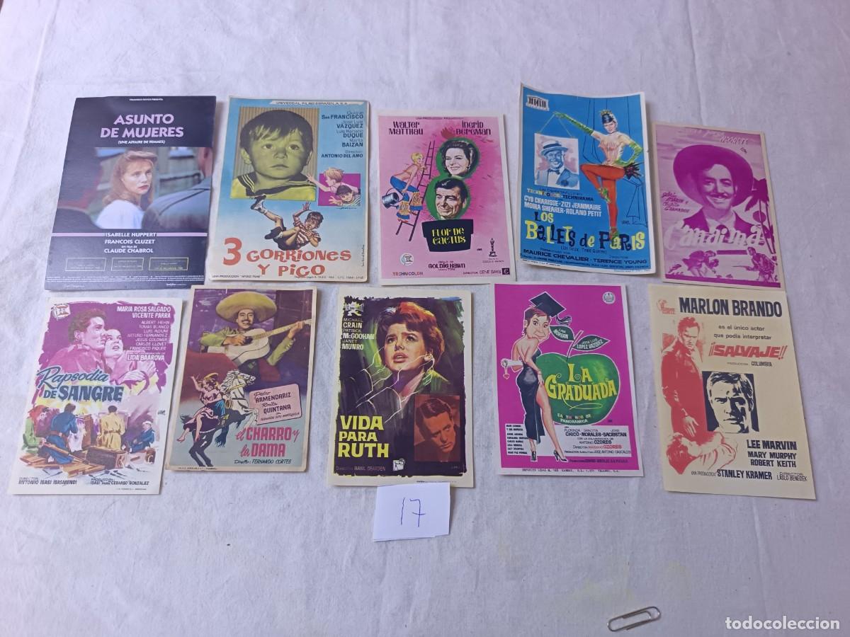 Kino: FM17, Lote de Folletos de mano de Cine, varios g&eacute;neros, todos diferentes, a clasificar