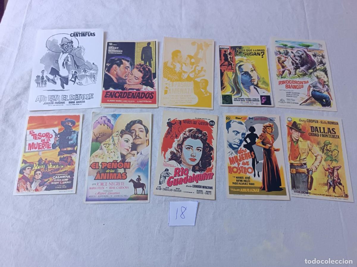 Kino: FM18, Lote de Folletos de mano de Cine, varios g&eacute;neros, todos diferentes, a clasificar