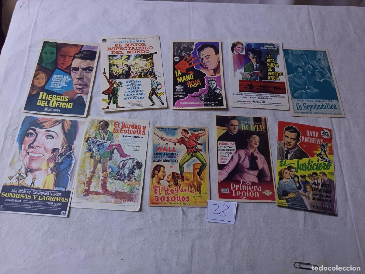 Folhetos de m&atilde;o de filmes antigos de cinema: FM28, Lote de Folletos de mano de Cine, varios g&eacute;neros, todos diferentes, a clasificar