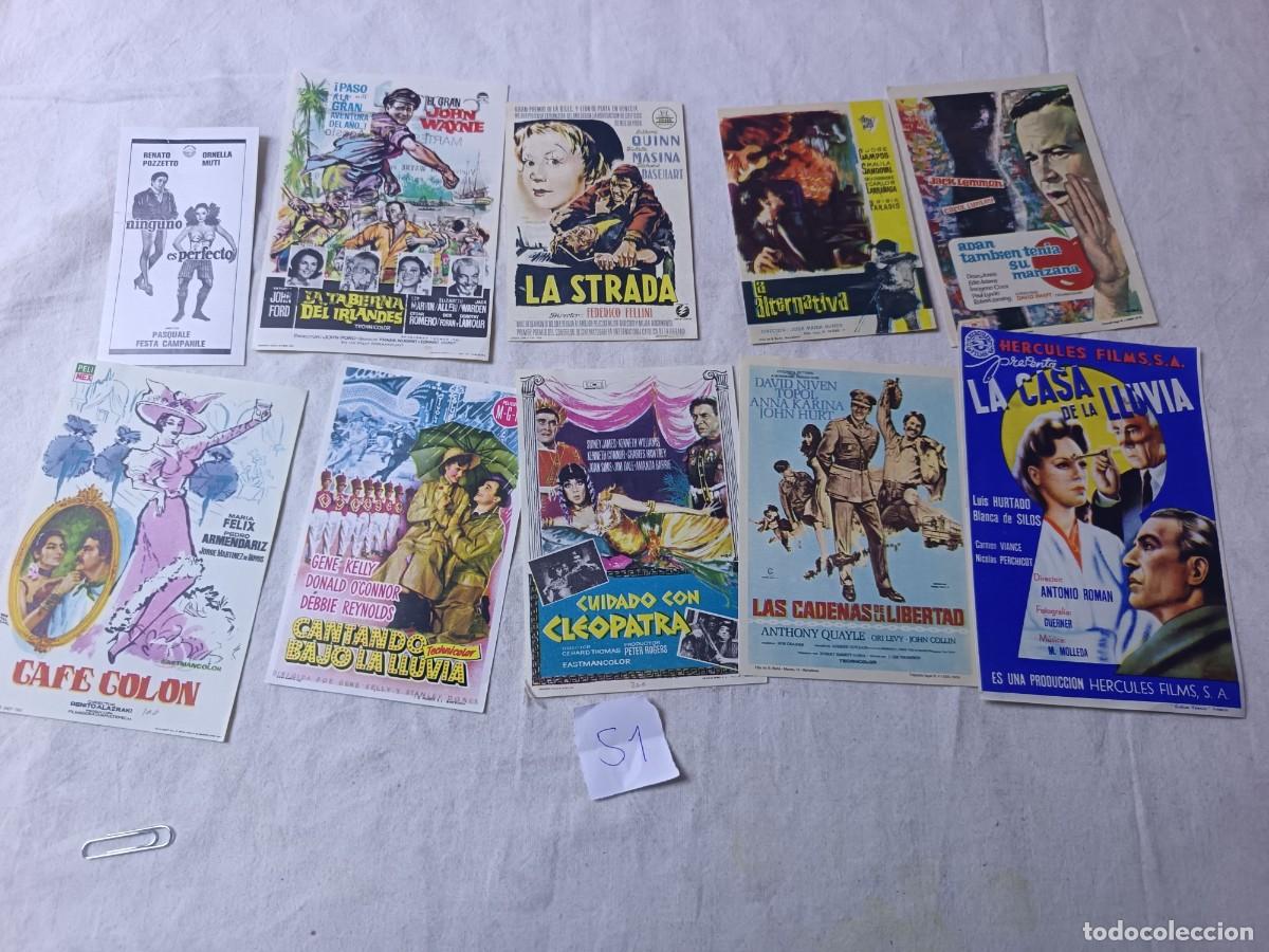 Foglietti di film di film antichi di cinema: FM51, Lote de Folletos de mano de Cine, varios g&eacute;neros, todos diferentes, a clasificar