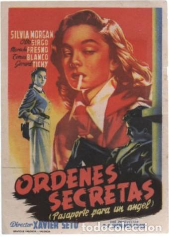 Cine: PROGRAMA DE CINE: ORDENES SECRETAS (PASAPORTE PARA UN ANGEL) PC-11603