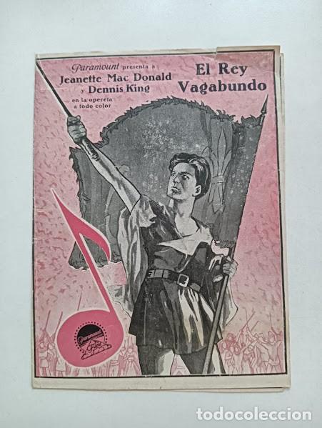 Cine: EL REY VAGABUNDO PROGRAMA DOBLE PARAMOUNT JEANETTE MACDONALD DENNIS KING - Foto 1